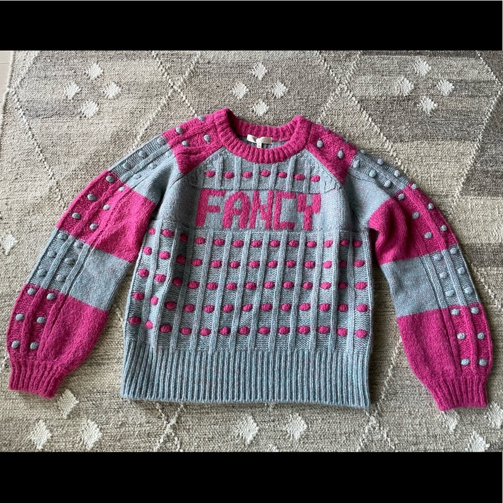 NWOT Loveshackfancy "Ellyn" colorblock knit sweater